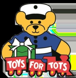 Toys for Tots logo with teddy bear