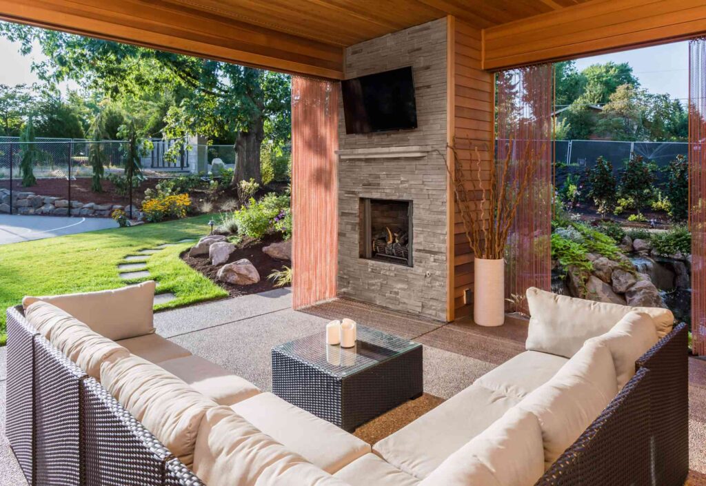 A brightly lit outdoor living space in Atlanta, GA